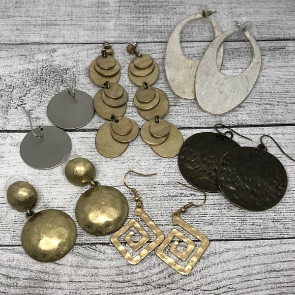 Curated bundle 6 modernist style earrings - Picture 1 of 5